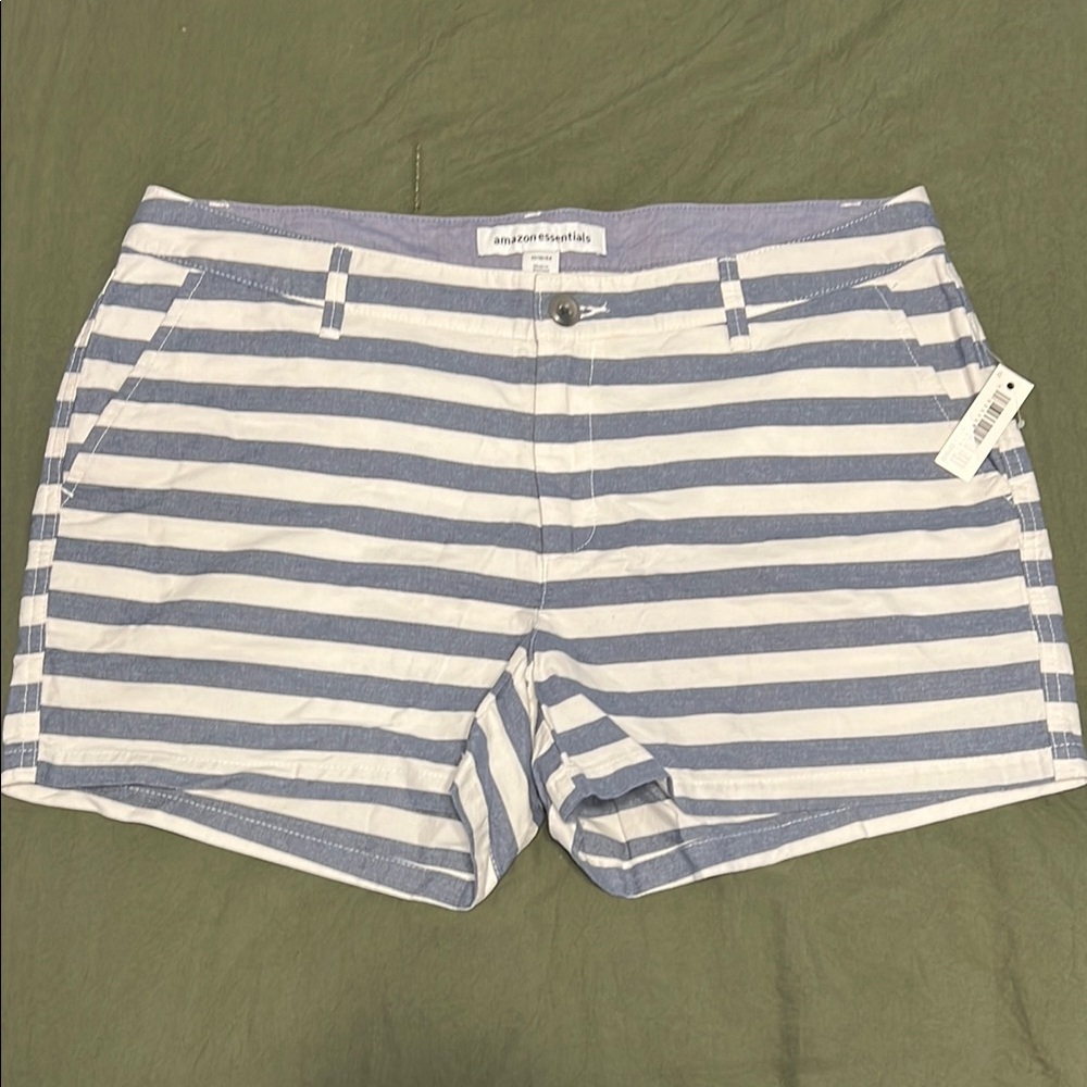Amazon Essentials Blue and White Striped Women's Shorts